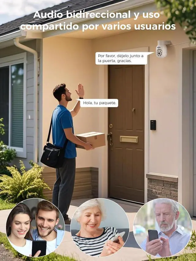 Alt view image 6 of 7 - Hiseeu 5MP Wireless PTZ Security Camera System, Indoor Outdoor IP66 Waterproof WiFi Camera, 4K 10CH NVR, 2-Way Audio, Motion Detection Alarm, 24/7 Surveillance, 1TB Hard Drive (Plug-in Power Supply)