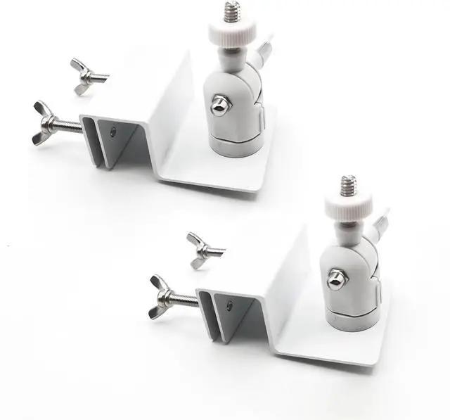 Main image of Gutter Mount for Outdoor Security Camera, Solar Panel Adjustable 1/4" Screw Compatible with Arlo, Blink, Wyze, Eufy etc,. Weatherproof Corrosion-Resistant Design No-Drill Universal(White 2pack)