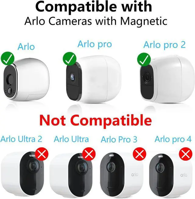 Alt view image 2 of 6 - Haoyou (Metal 2 Pack) 360 Degree Adjustable Security Wall Mount Equipped with Security Rope,Compatible with Magnetic Arlo pro/Arlo pro 2 and SimpliSafe Outdoor Security Camera