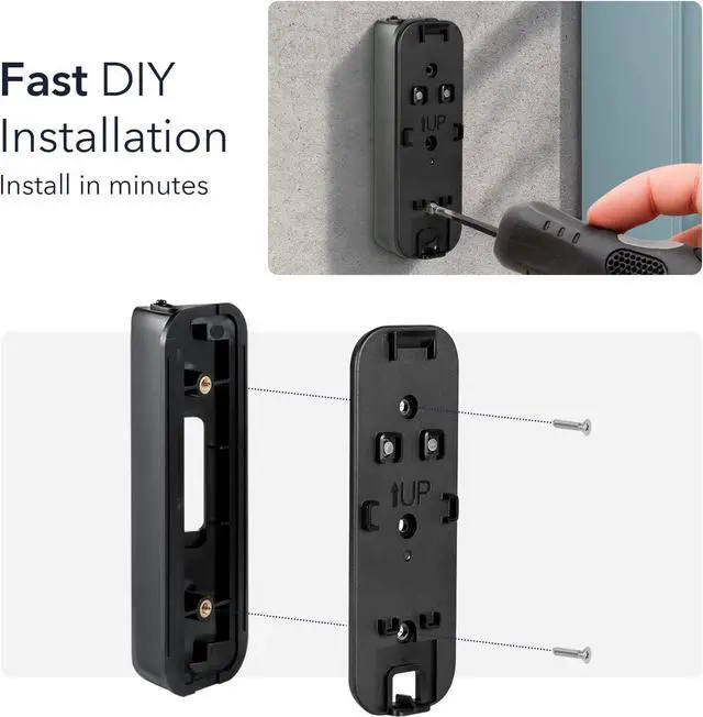 Alt view image 5 of 5 - Wasserstein Horizontal Adjustable Angle Mount & Wall Plate Compatible with Blink Video Doorbell (1st Gen & 2nd Gen) - 35° to 55° Adjustable Wedge Mount for Blink Doorbell Camera (Black)