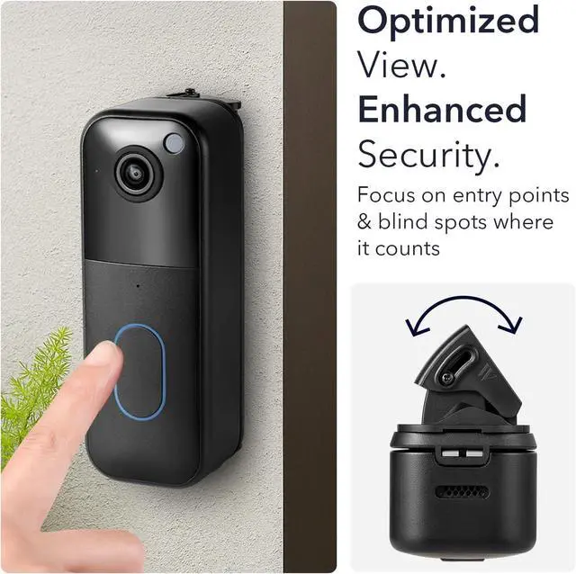 Alt view image 4 of 5 - Wasserstein Horizontal Adjustable Angle Mount & Wall Plate Compatible with Blink Video Doorbell (1st Gen & 2nd Gen) - 35° to 55° Adjustable Wedge Mount for Blink Doorbell Camera (Black)