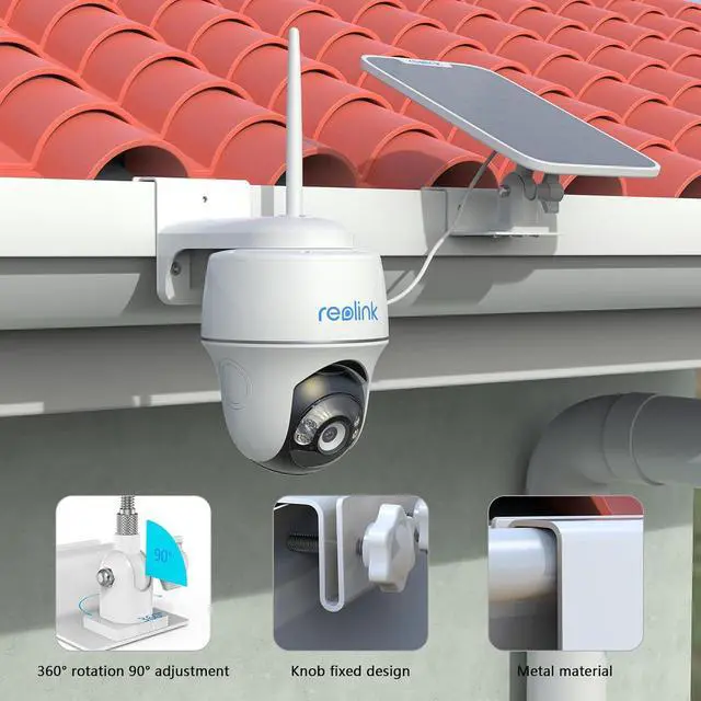 Alt view image 3 of 7 - Gutter Bracket Mount for Reolink Argus PT 3MP/4MP/5MP/2K,Reolink Argus PT 4K/8MP, Reolink Go PT Ultra Camera and Solar Panel (1pack,White)