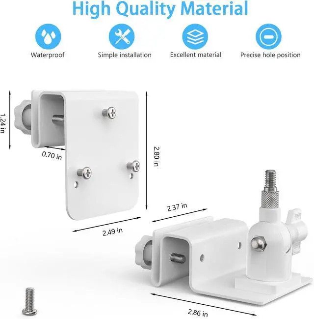 Alt view image 2 of 7 - Gutter Bracket Mount for Reolink Argus PT 3MP/4MP/5MP/2K,Reolink Argus PT 4K/8MP, Reolink Go PT Ultra Camera and Solar Panel (1pack,White)