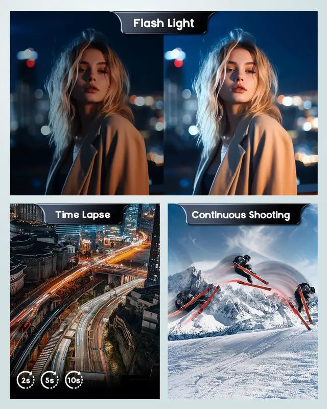 Alt view image 7 of 7 - 4K Digital Camera for Photography, 50MP Vlogging Camera for YouTube, Compact Cameras with 2.8" 180° Flip Screen, 16X Digital Zoom, Point and Shoot Camera with 32GB SD for Beginners, Travel, Family