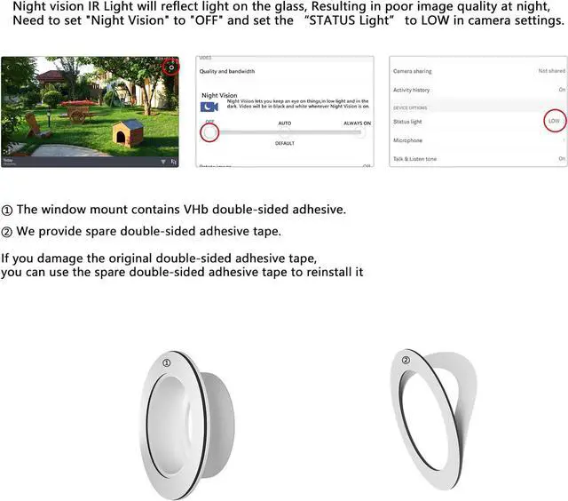 Alt view image 4 of 6 - Teccle Window Mount for Google Nest Camera Indoor, Through Window Use Nest Cam, No Indoor Reflections (Black/Pack of 2)