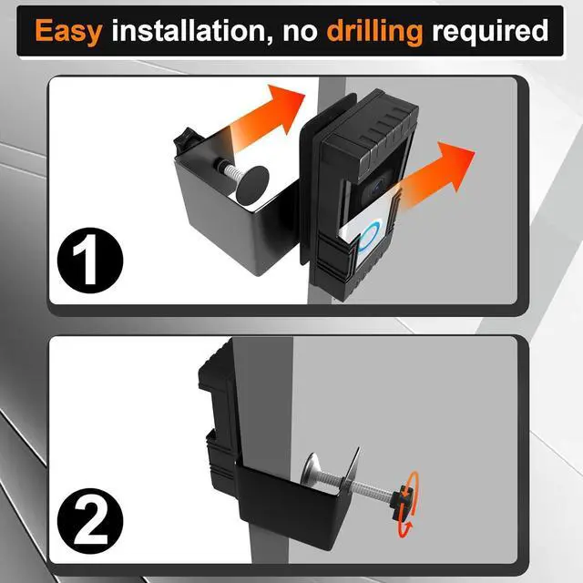 Alt view image 5 of 7 - Anti-Theft Doorbell Mount Compatible with Ring/Blink, No-Drill Camera Holder, Adjustable Mounting Bracket Accessories, for Doorbell 1/2/3/4/3Plus/2020 2023 2024 Release/Pro/Pro 2