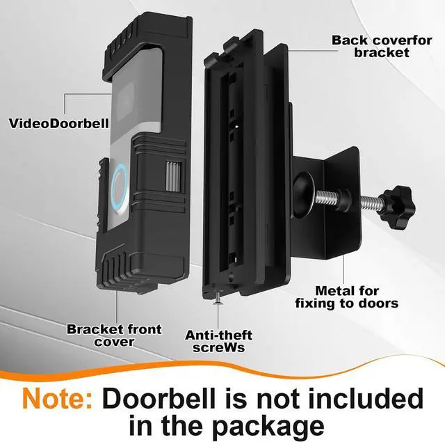 Alt view image 6 of 7 - Anti-Theft Doorbell Mount Compatible with Ring/Blink, No-Drill Camera Holder, Adjustable Mounting Bracket Accessories, for Doorbell 1/2/3/4/3Plus/2020 2023 2024 Release/Pro/Pro 2