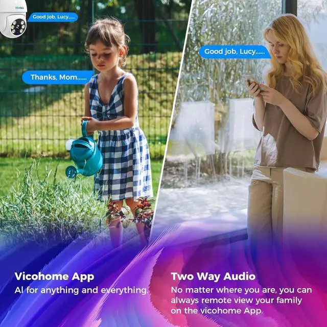 Alt view image 5 of 7 - SOVMIKU 2CA3 AI Auto Tracking Mini 2K Security Camera Wireless Outdoor, Two-Way Audio, 9.8Ft Power Cable, Easy to Setup, 360° View, Pan/Tilt, Color Night Vision, Audible Flashlight Alarm, SD Slot