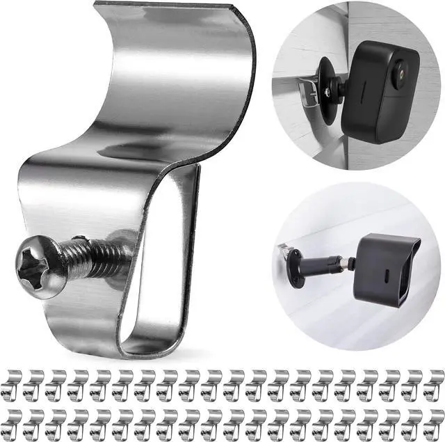 Main image of Vinyl Siding Clips Hooks, No-Hole Needed Siding Hangers for Outdoor Mounted Blink, Arlo, Ring Home Security Cameras (40 Pack), Stainless Steel