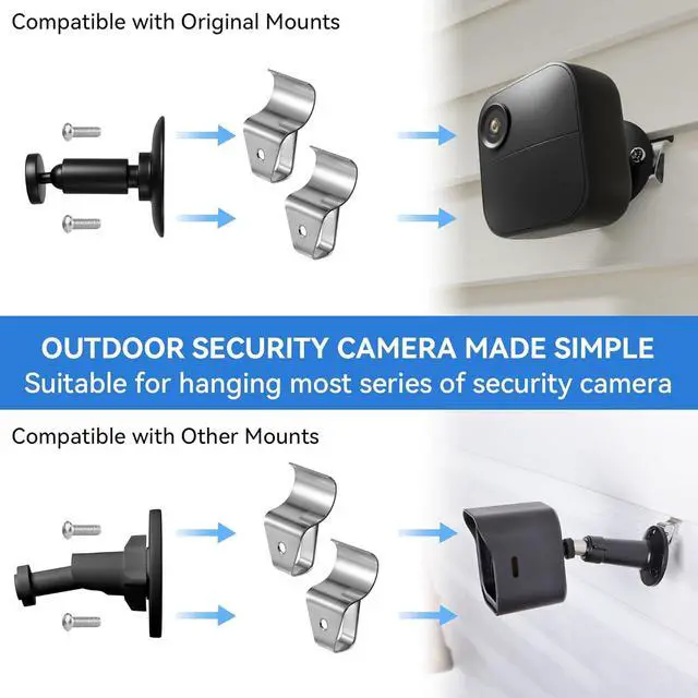 Alt view image 2 of 7 - Vinyl Siding Clips Hooks, No-Hole Needed Siding Hangers for Outdoor Mounted Blink, Arlo, Ring Home Security Cameras (40 Pack), Stainless Steel