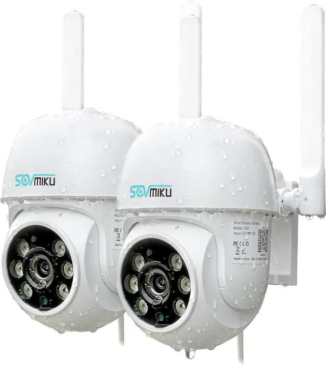 Main image of SOVMIKU 2CA3 AI Auto Tracking Mini 2K Security Camera Wireless Outdoor, Two-Way Audio, 9.8Ft Power Cable, Easy to Setup, 360° View, Pan/Tilt, Color Night Vision, Audible Flashlight Alarm, SD Slot