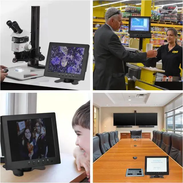 Alt view image 2 of 6 - 8 inch LCD Security Monitor & Displays,Built-in Dual Speakers Portable Monitor,800 * 600 Resolution,BNC/AV Input,Suitable for CCTV TV CCD DVD