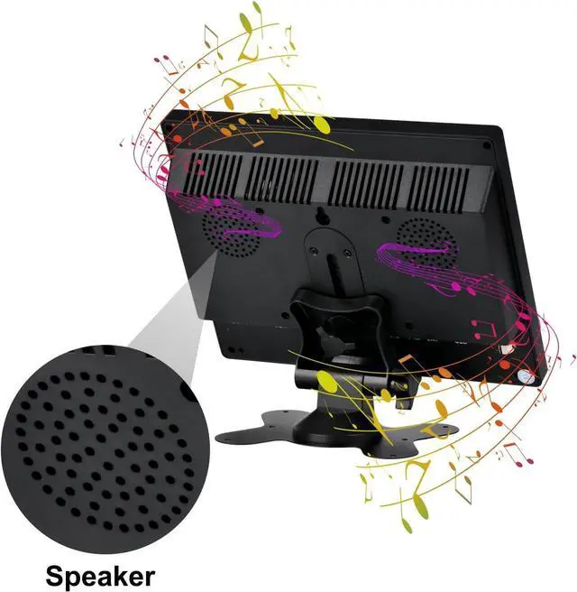 Alt view image 3 of 6 - 8 inch LCD Security Monitor & Displays,Built-in Dual Speakers Portable Monitor,800 * 600 Resolution,BNC/AV Input,Suitable for CCTV TV CCD DVD