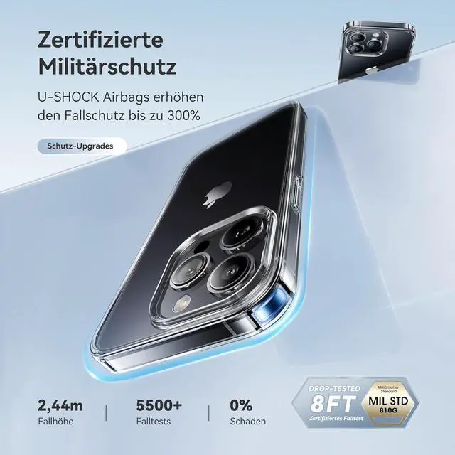 Alt view image 3 of 7 - CASEKOO for iPhone 13 Pro Case Crystal Clear, [Never Yellow Technology] [Military-Grade Protection] Transparent Slim Cover Women Men for iPhone 13 Pro Phone Case 6.1 inch, Clear