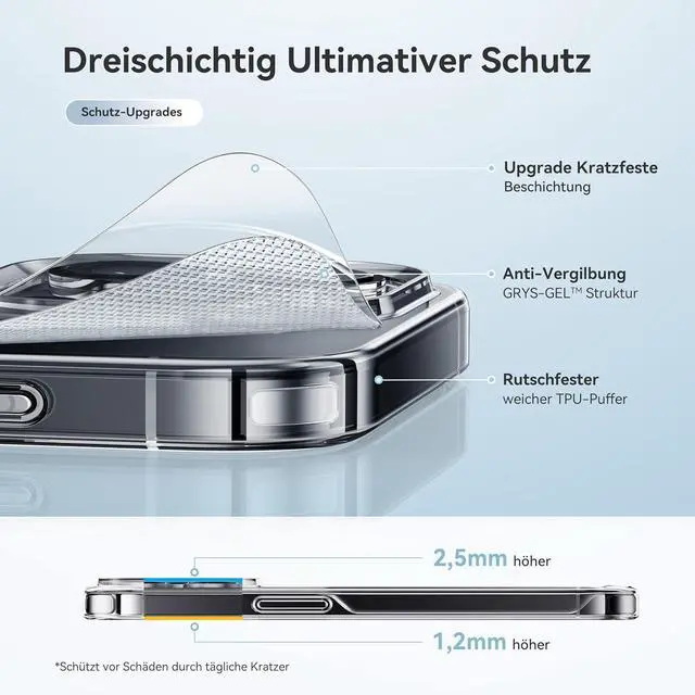 Alt view image 4 of 7 - CASEKOO for iPhone 13 Pro Case Crystal Clear, [Never Yellow Technology] [Military-Grade Protection] Transparent Slim Cover Women Men for iPhone 13 Pro Phone Case 6.1 inch, Clear