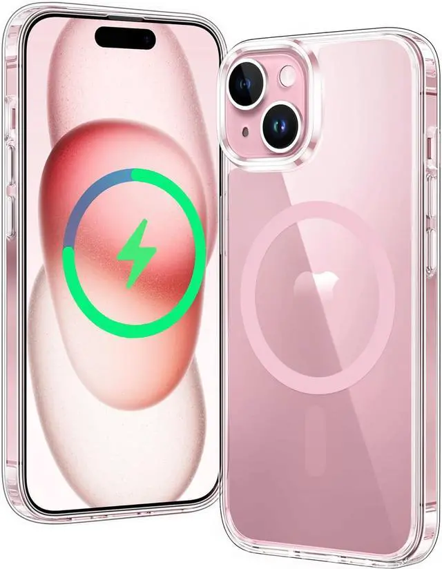 Main image of FNTCASE for iPhone 15 Case: for iPhone 14 & iPhone 13 Case | Support Magnetic Charging Military Grade Drop Protection Anti Yellowing | Rugged Shockproof Protective Phone Cover - 6.1 inch (F-Pink)