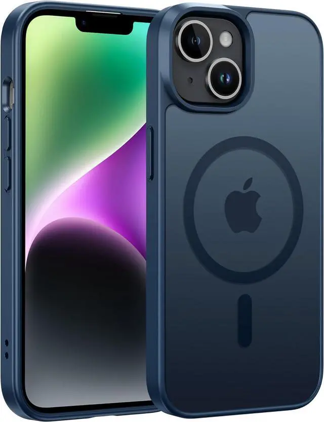 Main image of FNTCASE for iPhone 13/14 Phone Case: iPhone 16e Case Magnetic Translucent Matte Back Cover Metal Button Military Grade Protection Shockproof Shell Full Body Protective Slim Cell Phonecase
