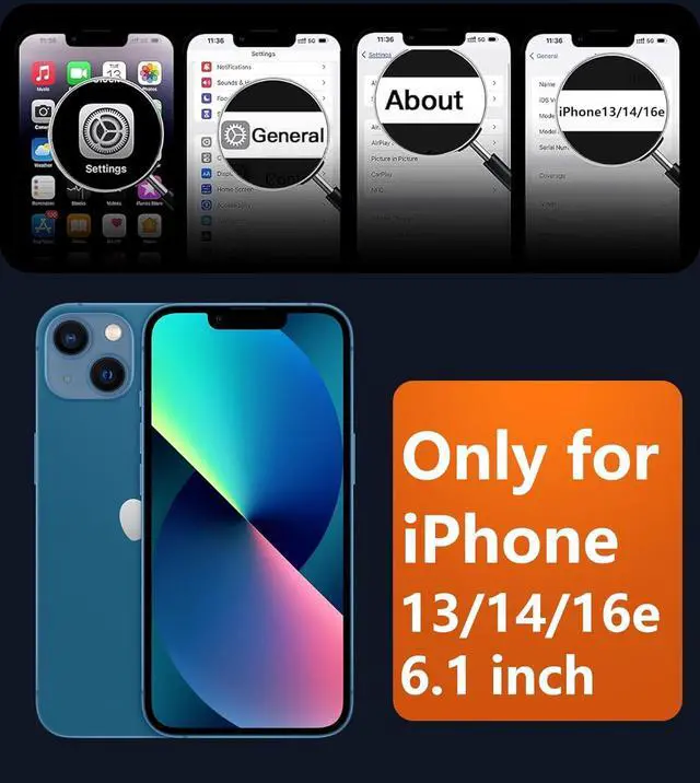 Alt view image 2 of 7 - FNTCASE for iPhone 13/14 Phone Case: iPhone 16e Case Magnetic Translucent Matte Back Cover Metal Button Military Grade Protection Shockproof Shell Full Body Protective Slim Cell Phonecase