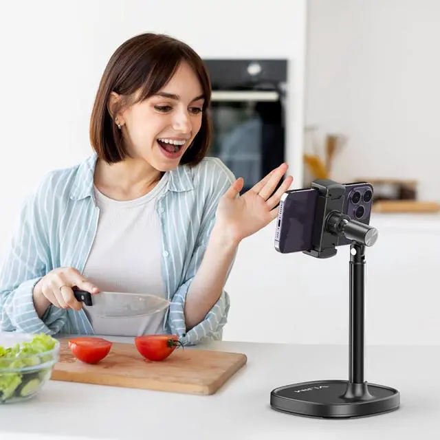 Alt view image 6 of 7 - Cell Phone Stand, Ulanzi Height Adjustable Phone Holder, Desk Phone Stand for All Mobile Phone, Desk Phone Holder for iPhone 14/13/12 Pro/XS Max/XR, Samsung Galaxy S22/S21/S20/S10 and Other Phones