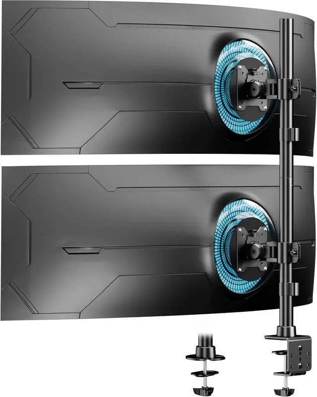 Main image of Dual Vertically Stacked Ultrawide Monitor Desk Mount 17-49 Inch - Extra Tall Heavy Duty Adjustable Monitor Arm for 2 monitores,Weight 2-20 kg per Arm,VESA 75/100 mm