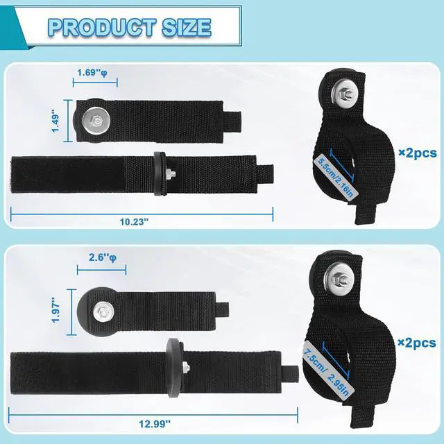 Alt view image 2 of 7 - Kanemc 4PCS Magnetic Cable Storage Straps Heavy Duty, Extension Cord Holder Magnet Hooks for Hanging Cables Hoses Workshop Rope Garden Garage Organization