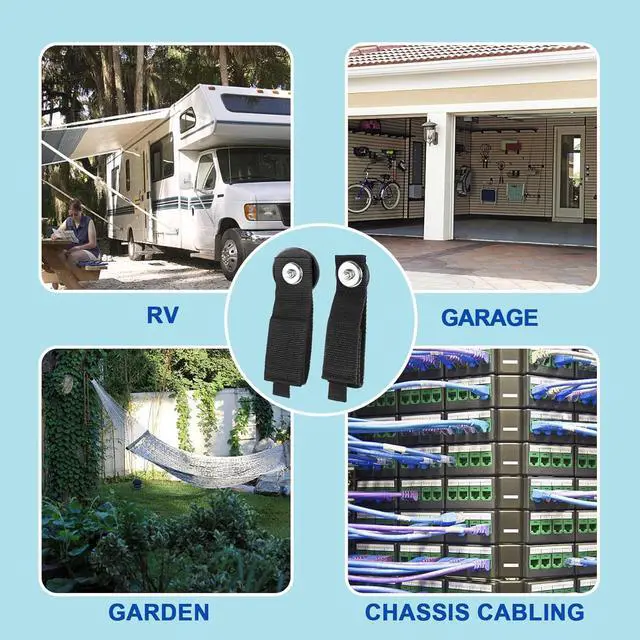 Alt view image 6 of 7 - Kanemc 4PCS Magnetic Cable Storage Straps Heavy Duty, Extension Cord Holder Magnet Hooks for Hanging Cables Hoses Workshop Rope Garden Garage Organization