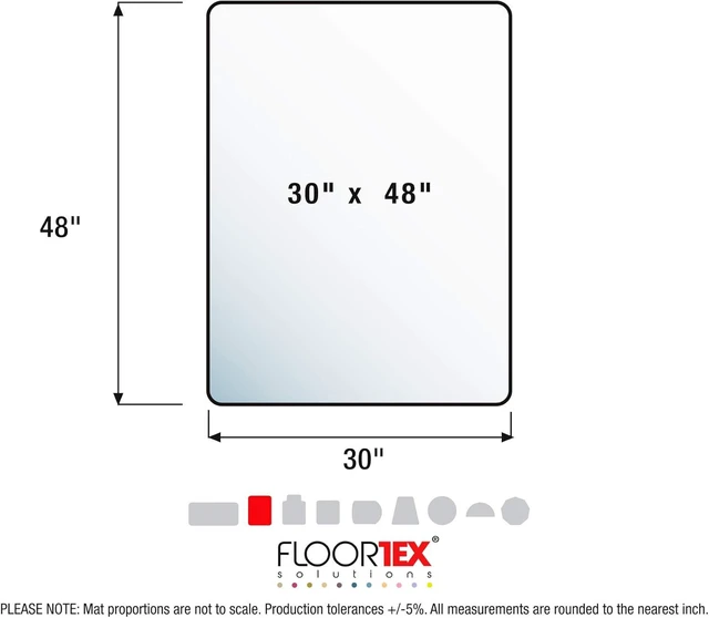 Alt view image 7 of 7 - Floortex Cleartex Enhanced Polymer Rectangular Chair Mat for Hard Floors - 30" x 48"