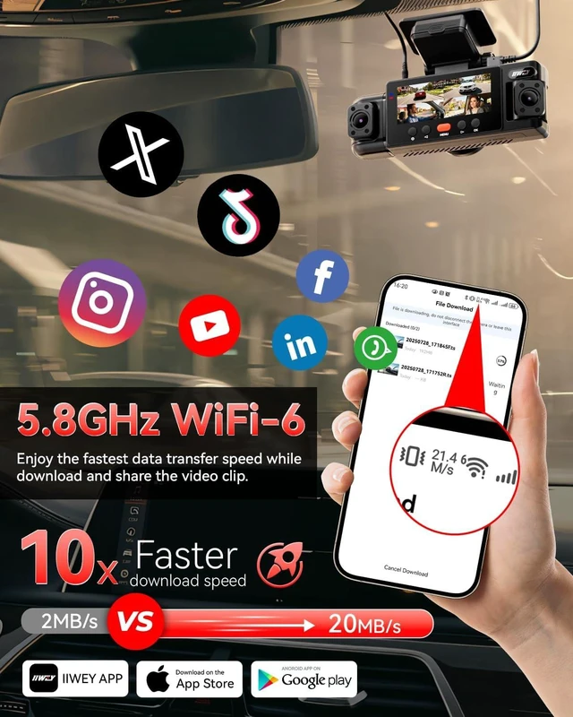 Alt view image 4 of 7 - IIWEY N6 360° Dash Cam 4 Channel, Free 128GB Card, 8 IR Lights Night Vision