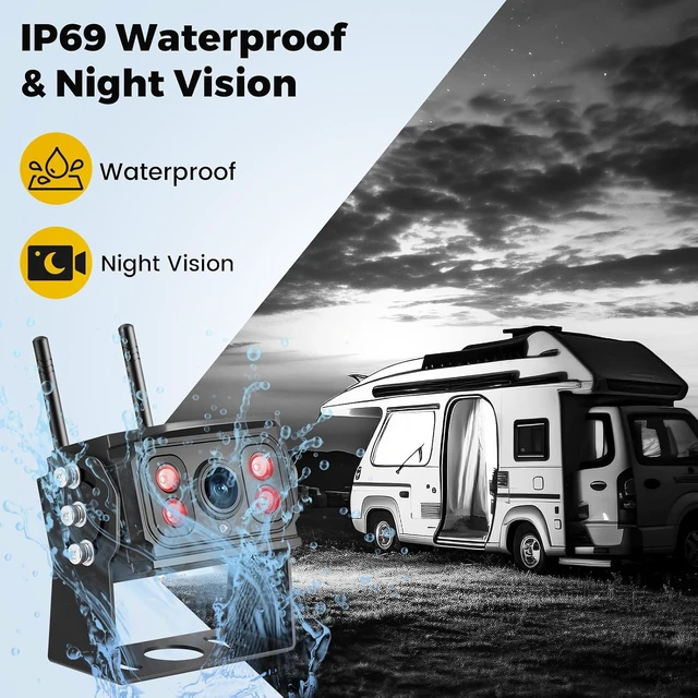 Alt view image 5 of 7 - Wireless Backup Camera for Truck RV with 7" Monitor and AHD 1080P Camera