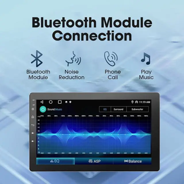 Alt view image 5 of 7 - 10.1 inch Single Din Car Stereo, Rotatable Touch Screen Radio with Wireless Apple CarPlay & Android Auto, Backup Camera, Mirror Link, SWC, GPS, Voice Control, Bluetooth, WiFi
