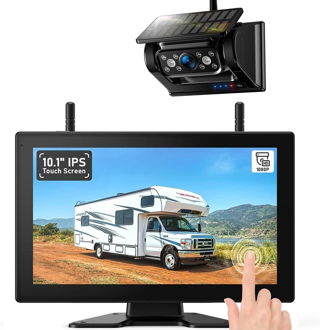 Main image of ZEROXCLUB 10.1" Touchscreen Magnetic Solar Wireless Backup Camera