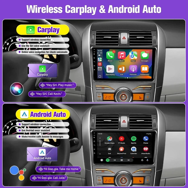 Alt view image 4 of 7 - Leadfan 64G Car Radio for Toyota Corolla 2009 2010 2011 2012 2013, 9inch Screen for Corolla Stereo with Carplay Android Auto GPS Backup Camera