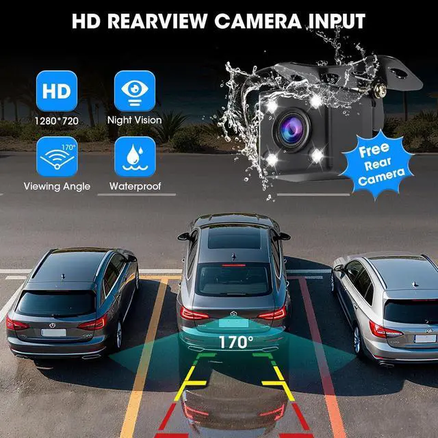 Alt view image 6 of 7 - Double Din Wireless CarPlay Stereo: 7 Inch Wireless Android Auto Car Radio with 2 Subwoofer Outputs - IPS Touchscreen GPS Navigation Bluetooth HD Backup Camera Type-C Fast Charge