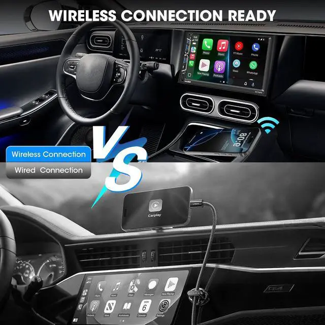 Alt view image 2 of 7 - Double Din Wireless CarPlay Stereo: 7 Inch Wireless Android Auto Car Radio with 2 Subwoofer Outputs - IPS Touchscreen GPS Navigation Bluetooth HD Backup Camera Type-C Fast Charge