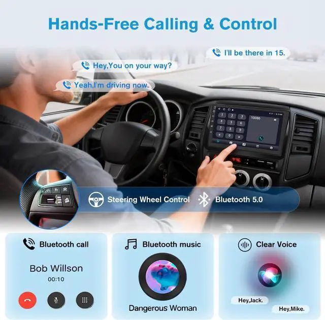 Alt view image 5 of 7 - Junsun Car Radio Stereo 5G WiFi for Toyota Tacoma 2005-2015 Support JBL Sound System, Wireless CarPlay/Android Auto,Support Rearview GPS DSP RDS,Upgrade Bluetooth 5.0 AM/FM Stereo 2GB RAM 32GB ROM