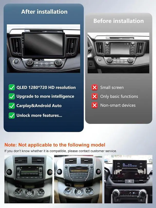 Alt view image 3 of 6 - 5G WiFi(6) Car Radio for Toyota RAV4 2013-2018, Android13/Wireless CarPlay/Android Auto/Touch Screen/GPS Navigation/Bluetooth/FM/HD Backup Camera (2Ram+64Rom)