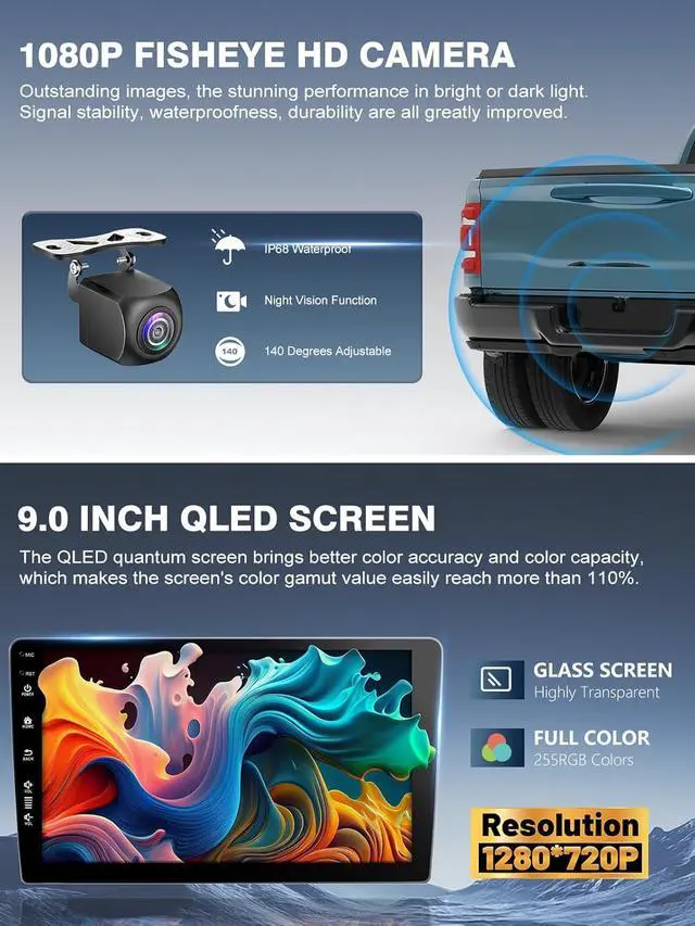 Alt view image 4 of 6 - 5G WiFi(6) Car Radio for Toyota RAV4 2013-2018, Android13/Wireless CarPlay/Android Auto/Touch Screen/GPS Navigation/Bluetooth/FM/HD Backup Camera (2Ram+64Rom)