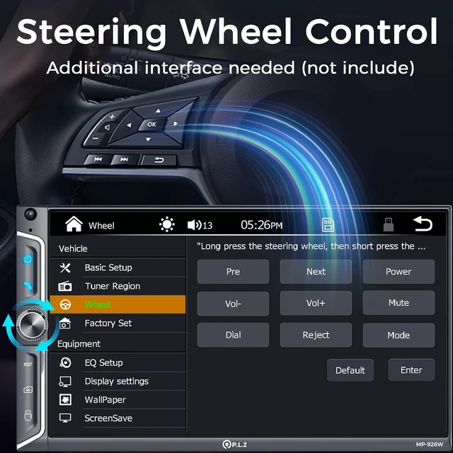 Alt view image 5 of 7 - PLZ 7" QLED Wireless Double Din Car Stereo - Apple CarPlay & Android Auto, 240W 4.2CHN, 2 Subwoofers Outputs, SWC, Bluetooth, FM/AM Car Radio, Backup Camera