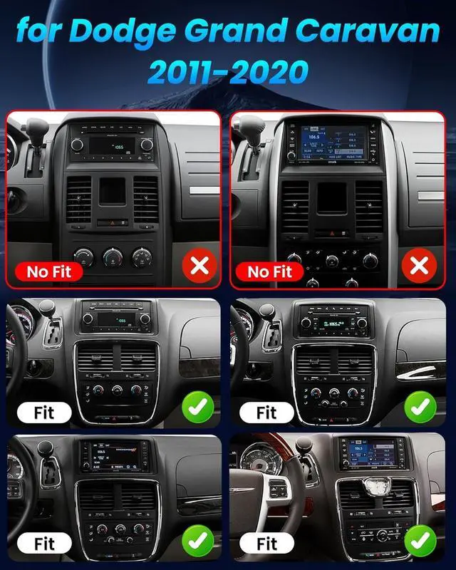 Alt view image 2 of 7 - Car Radio Stereo for Dodge Grand Caravan 2011-2020, 9" HD Touch Screen with CarPlay Android Auto FM 5GWiFi GPS Bluetooth Backup Camera SWC