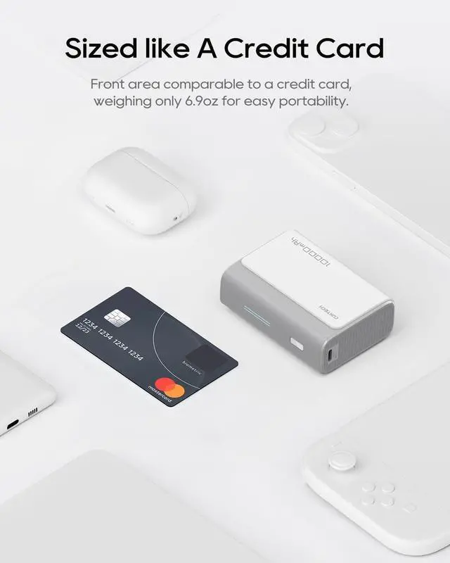 Alt view image 3 of 7 - CUKTECH 30W Mini Power Bank, 10000mAh(2S1P) Portable Charger PD3.0 Fast Charging, Dual-Charging Ports Battery Pack, for iPhone 16/15/14/13 Series, Samsung S24/S23/S22, iPad, AirPods, and More (Grey)