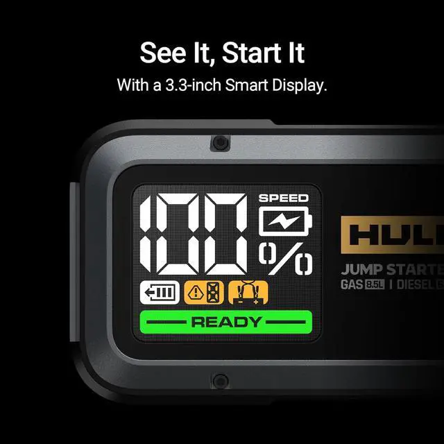 Alt view image 4 of 7 - Hulkman Alpha85 Smart Portable Jump Starter, 2000A Battery Booster Pack with LED Display, Flashlight, 74Wh Power Bank & Jumper Cable, 12V Jump Box for up to 8.5L Gas & 6.0L Diesel, Cars, SUVs & Trucks