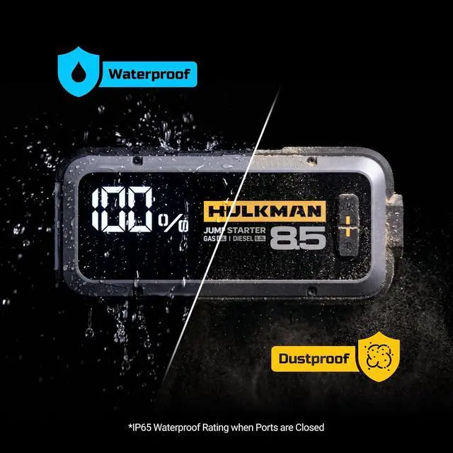 Alt view image 6 of 7 - Hulkman Alpha85 Smart Portable Jump Starter, 2000A Battery Booster Pack with LED Display, Flashlight, 74Wh Power Bank & Jumper Cable, 12V Jump Box for up to 8.5L Gas & 6.0L Diesel, Cars, SUVs & Trucks