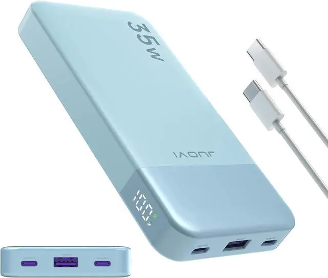 Main image of JUOVI Power Bank 10000mAh, 35W Portable Charger,Fast Charging Portable Battery Pack with PD 3.0 & QC 4.0, USB C Portable Power Bank for iPhone 15 14 13 Series, Galaxy, Tablet, Switch, and More (Blue)