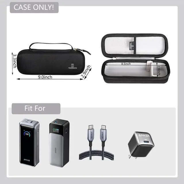 Alt view image 6 of 6 - Tourmate Hard Storage Case for Anker 737 Power Bank (PowerCore 24K) / 715 Charger (Nano II 65W) Combo,Travel Case for Prime Power Bank 20,100mAh27,650mAhCase Only(Black Case Only)