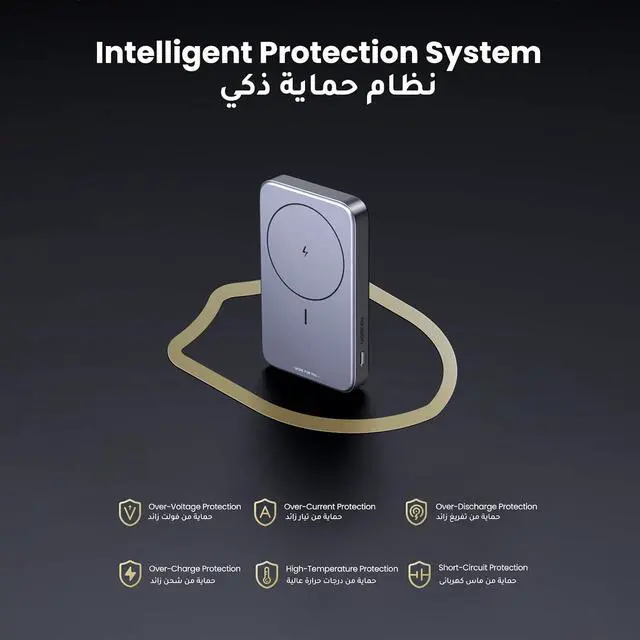 Alt view image 7 of 7 - UGREEN Wireless Magnetic External Battery 10000mAh USB C USB A Fast Charge PD QC 3.0 20W Power Bank Induction Qi 15W Max Compatible with iPhone 15 Plus Pro Max iPhone 14 13 12 Pro Max MagSafe