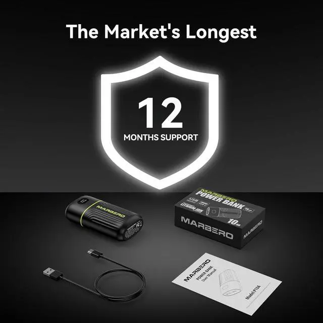 Alt view image 7 of 7 - MARBERO Portable Charger 10000mAh Mini Power Bank USB C in&out Fast Charging Battery Pack Compact External Phone Powerbank Compatible with iPhone 16 15 14 13 12 Samsung S22 S21 Google AirPods iPad etc