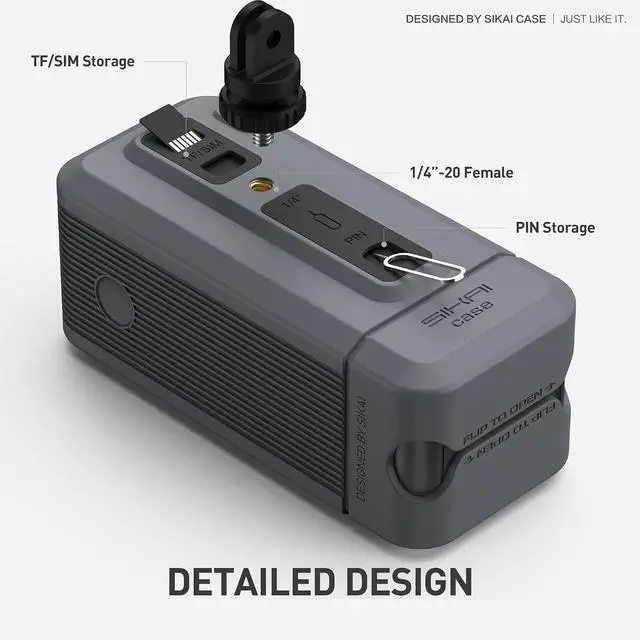 Alt view image 5 of 7 - Silicone Case for Anker Prime Power Bank 20,000mAh 200W 1/4-inch nut hole, TF/SM card storage Reserved Only Compatible with Anker 200W Prime Power Bank Protective Cover Dustproof Soft (Gray)