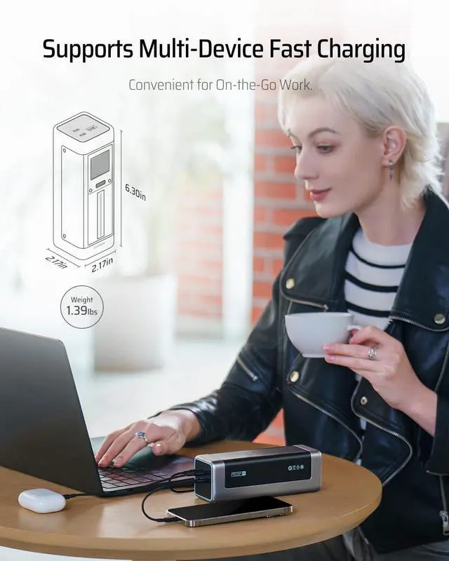 Alt view image 4 of 7 - CUKTECH 20 Power Bank, 140W 25,000mAh Portable Laptop Charger, 3-Port, Smart TFT Display, PD3.1 PPS Protocol Battery Pack for MacBook Pro/Air, Surface Pro, iPhone 15/14, Samsung S24, iPad and More