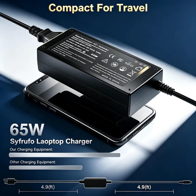 Alt view image 5 of 7 - 65W Laptop Charger Compatible with Dell Latitude & Vostro Series Laptops