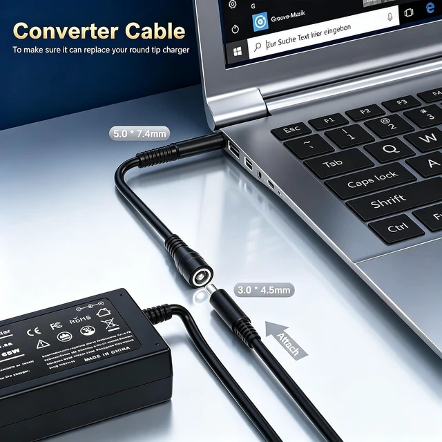 Alt view image 3 of 7 - 65W Laptop Charger Compatible with Dell Latitude & Vostro Series Laptops